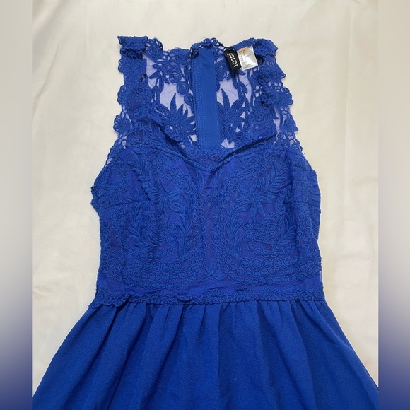 H&M size 4 blue mini lace dress - Picture 2 of 11